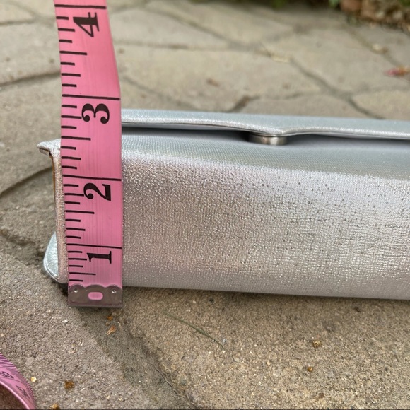 Silver Shimmer Mini Handbag W/ Strap For Crossbody - Picture 11 of 11